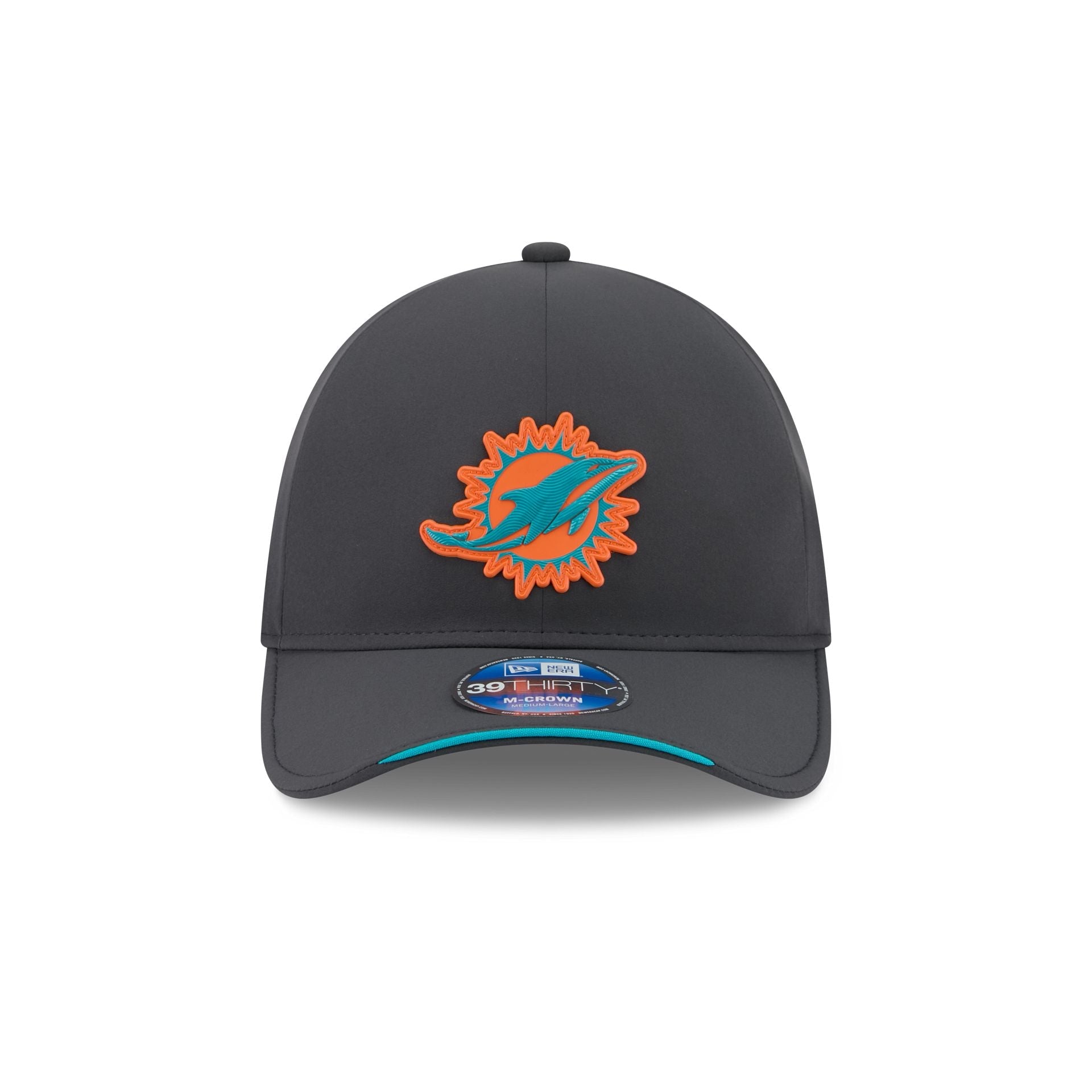 Miami Dolphins 2026 Sideline Cold Weather 39THIRTY M-Crown Stretch Fit Hat