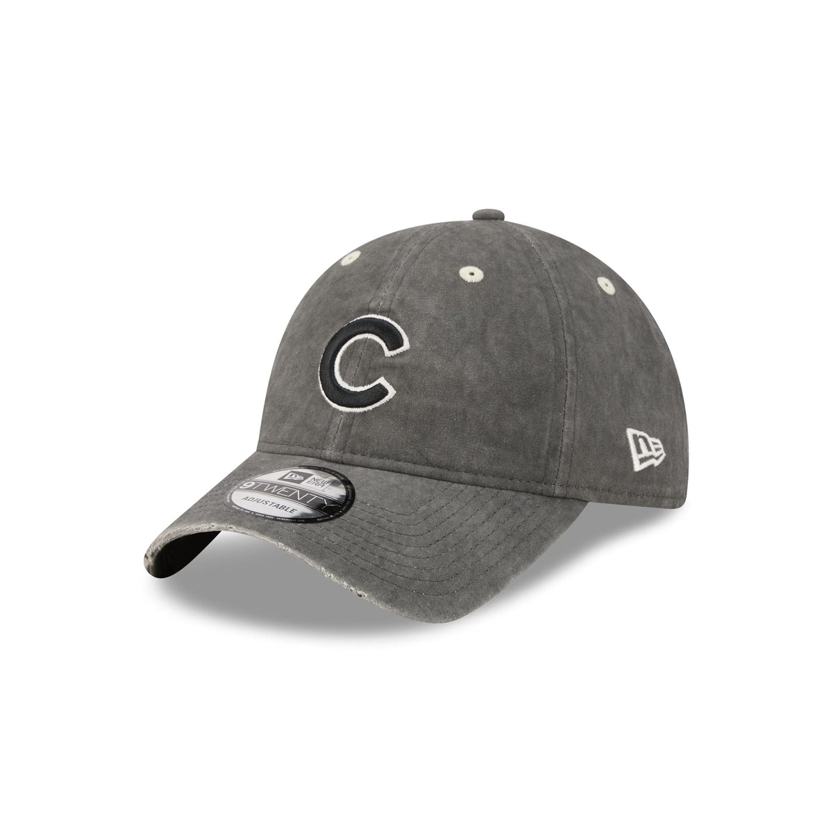 Chicago Cubs Washed Black Cotton 9TWENTY Adjustable Hat