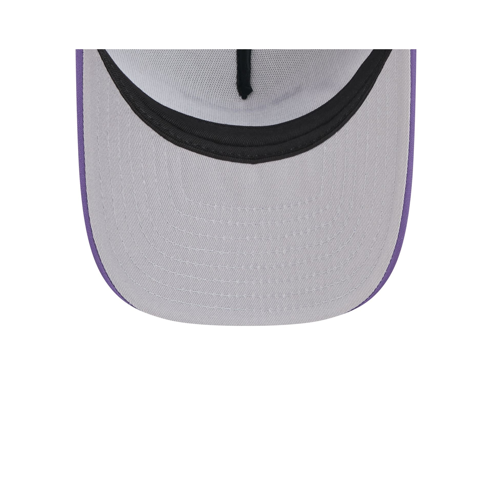 Los Angeles Lakers Fade Script 9FIFTY A-Frame Trucker Hat