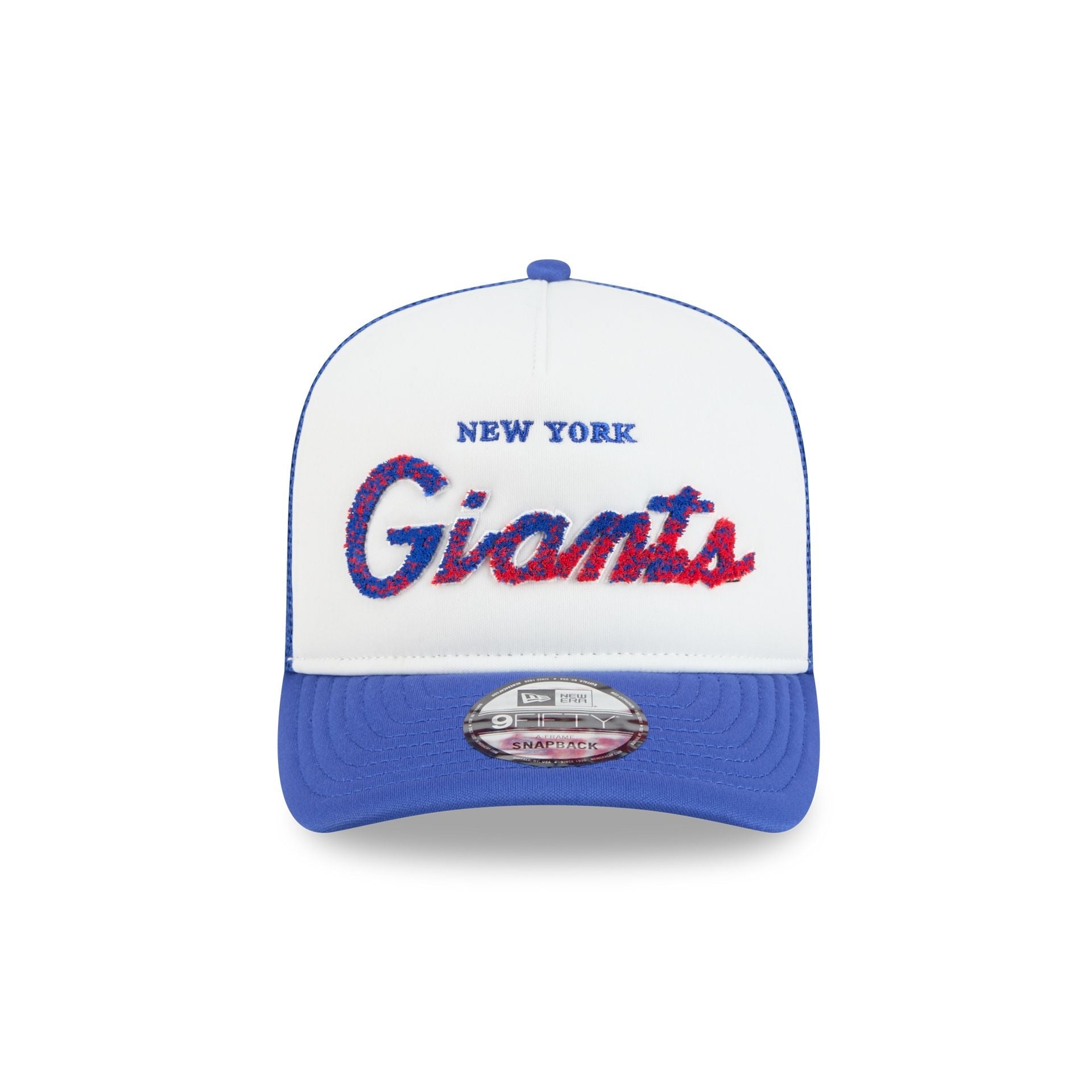 New York Giants Fade Script 9FIFTY A-Frame Trucker Hat