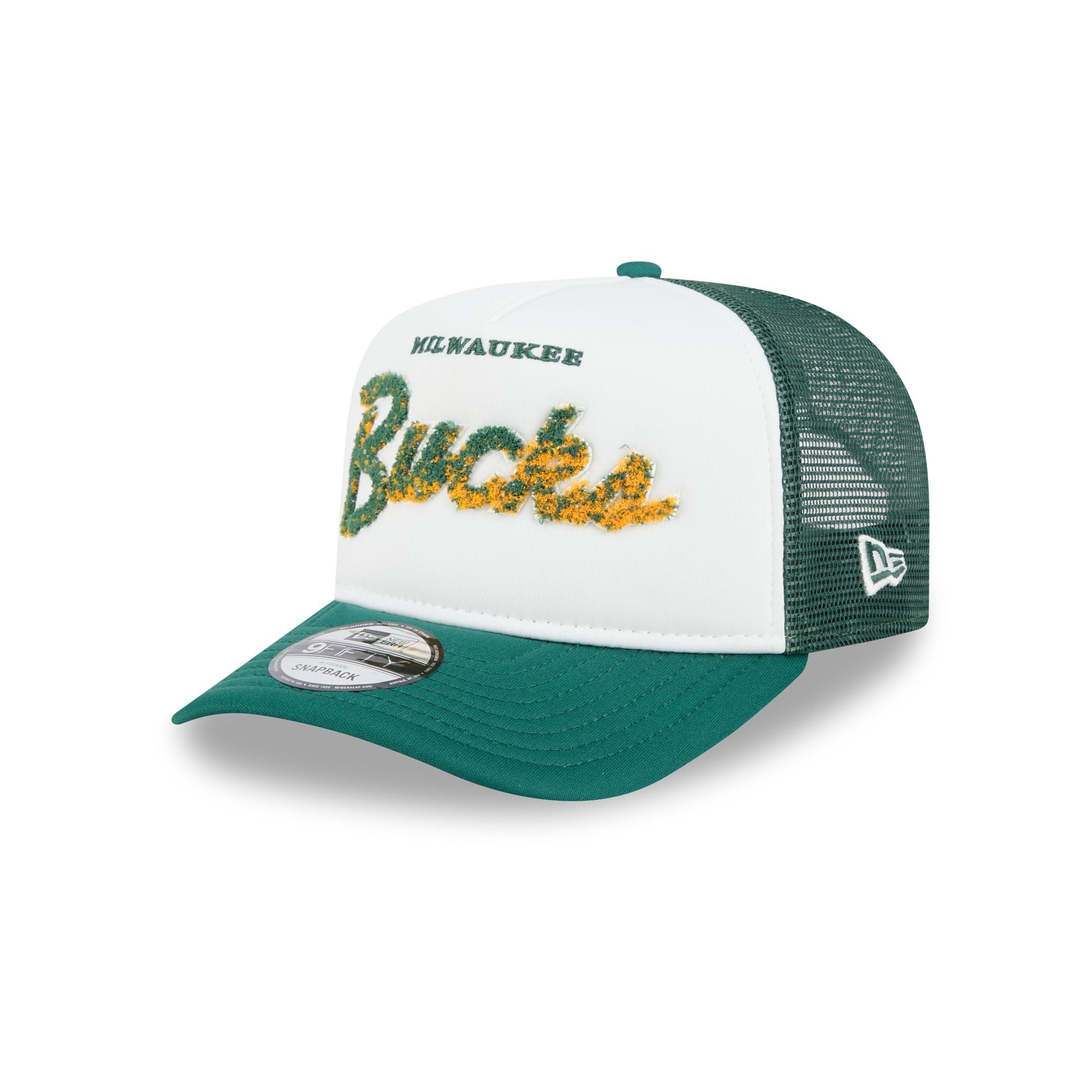 Milwaukee Bucks Fade Script 9FIFTY A-Frame Trucker Hat