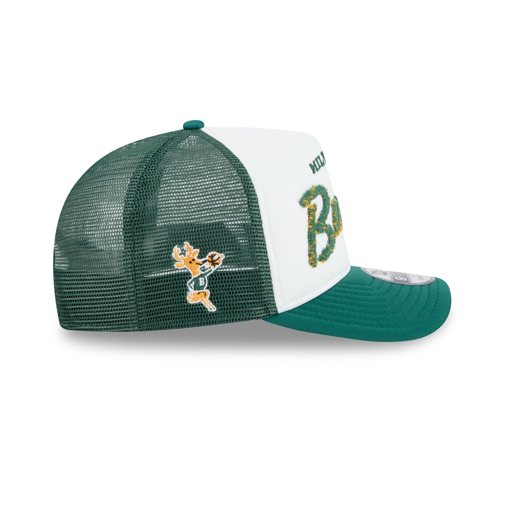 Milwaukee Bucks Fade Script 9FIFTY A-Frame Trucker Hat