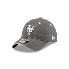 New York Mets Washed Black Cotton 9TWENTY Adjustable Hat
