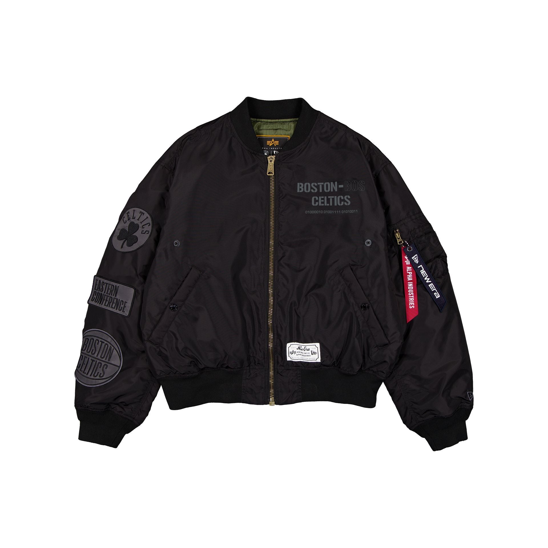 Alpha Industries x Boston Celtics Black 2-in-1 MA-1 Flight Jacket + Vest