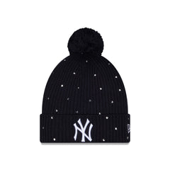 New York Yankees Women's Rhinestone Pom Knit Hat
