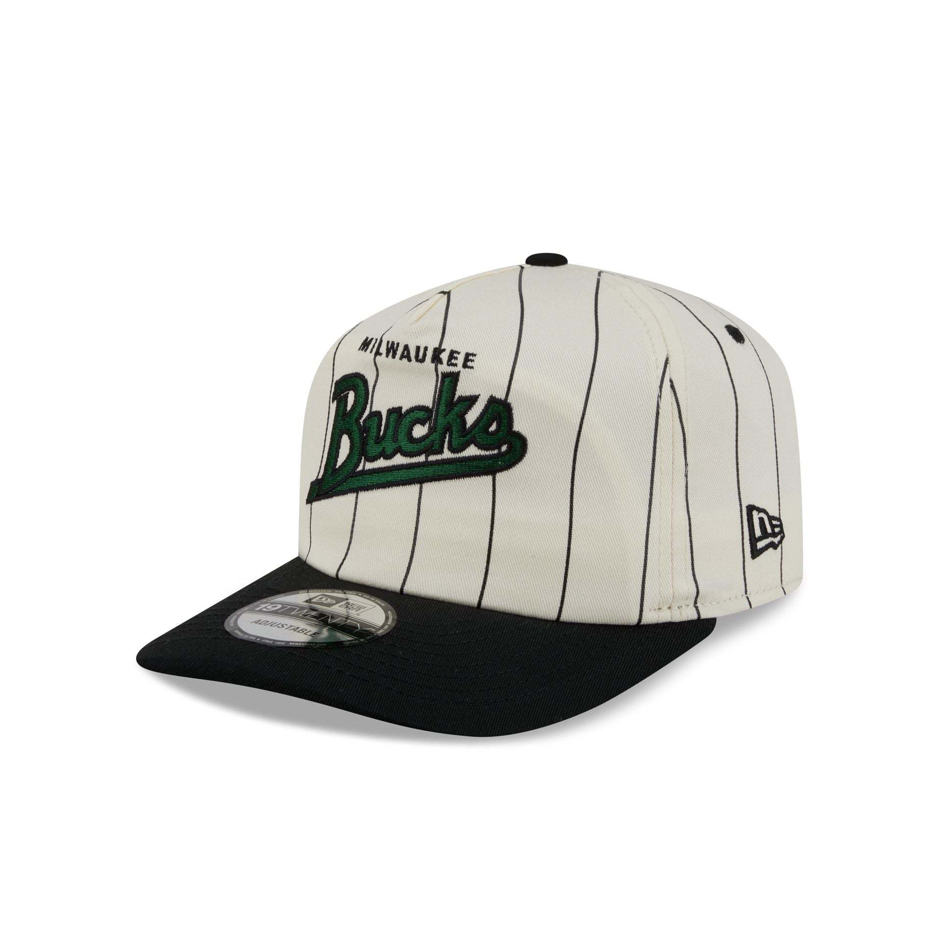 Milwaukee Bucks Chrome White Pinstripe 19TWENTY Snapback Hat