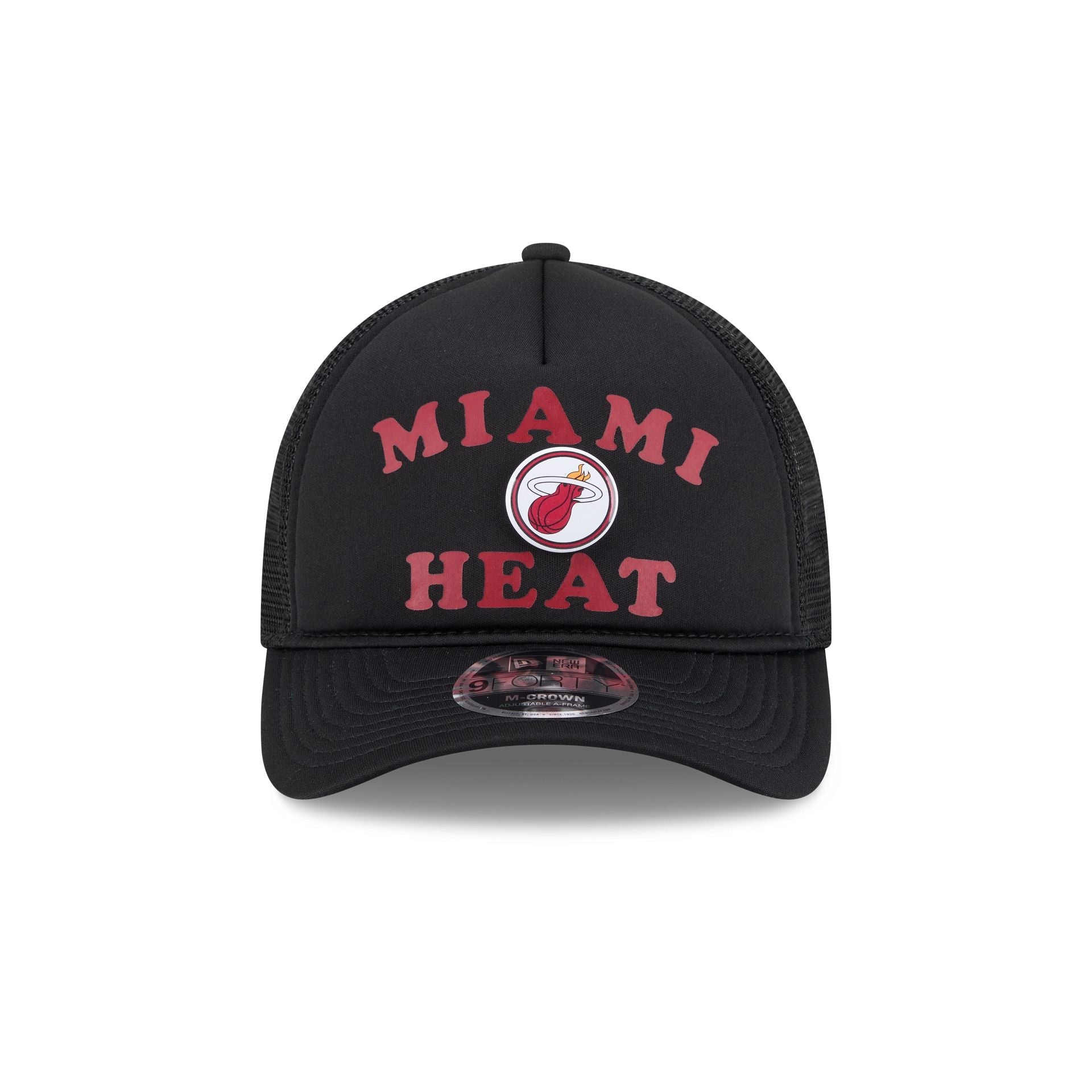 Miami Heat Button 9FORTY M-Crown A-Frame Trucker Hat