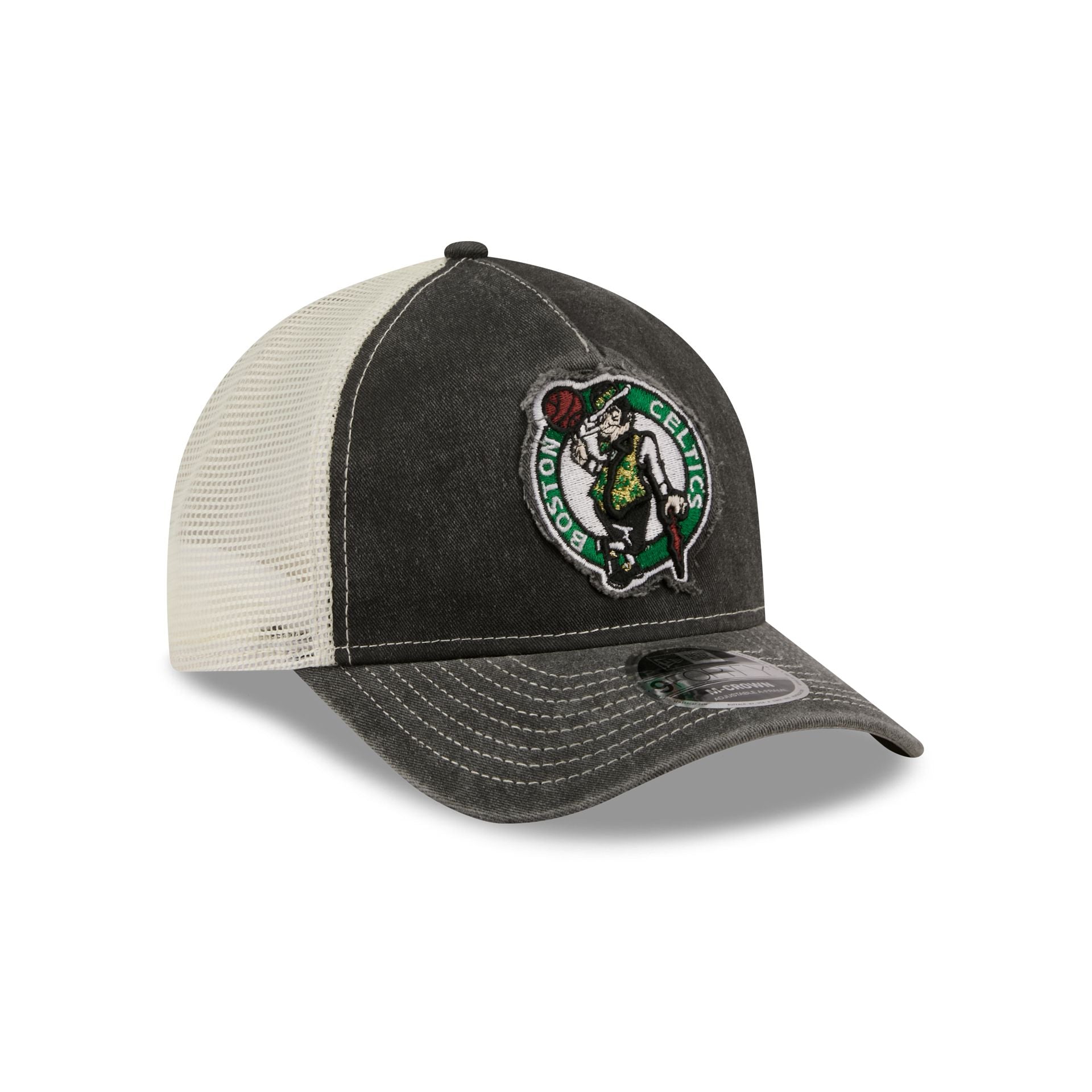 Boston Celtics Frayed Logo 9FORTY M-Crown A-Frame Trucker Hat