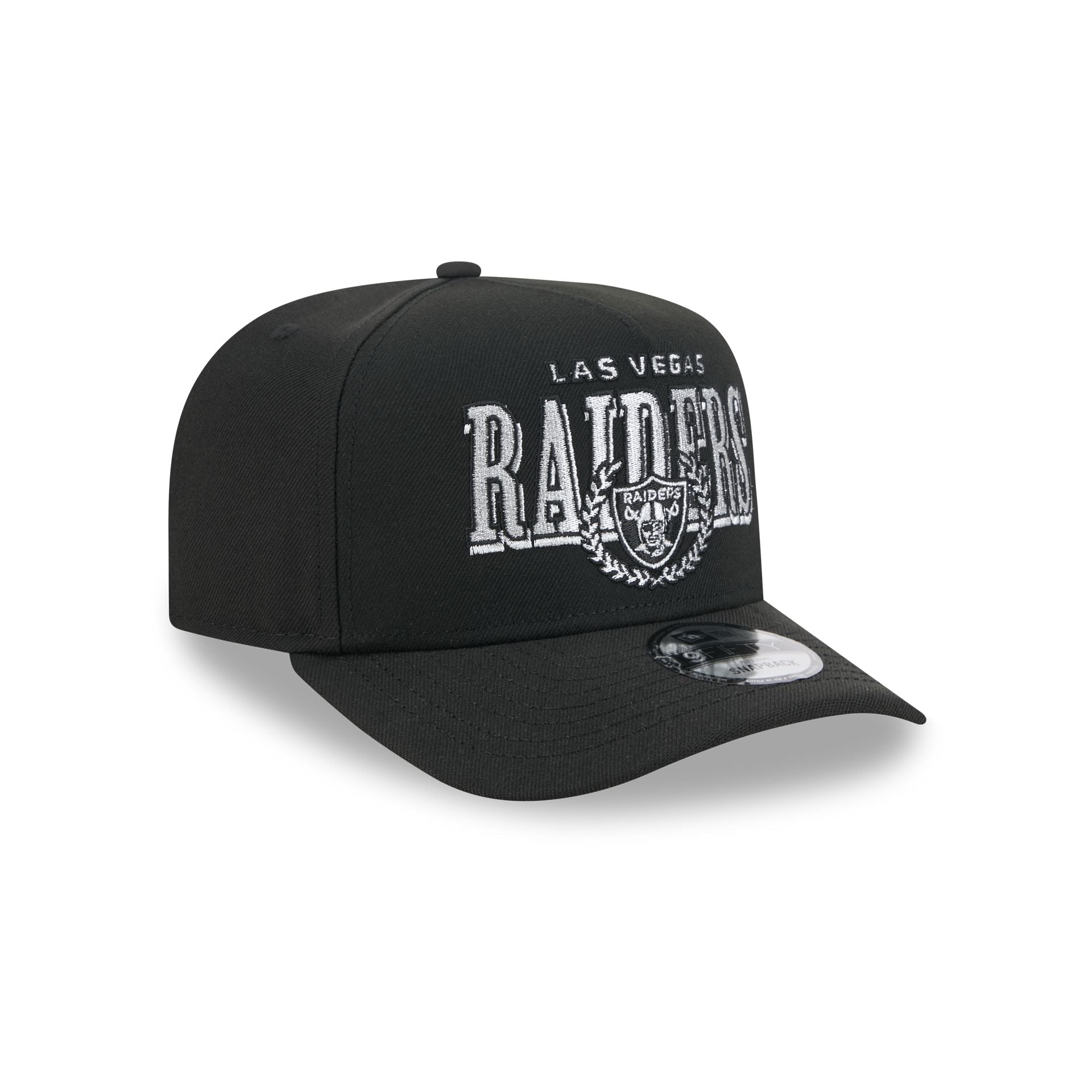 Las Vegas Raiders Gold Laurel Black 9FIFTY A-Frame Snapback Hat