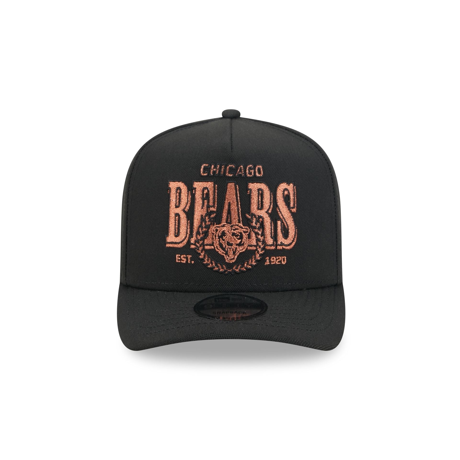 Chicago Bears Gold Laurel Black 9FIFTY A-Frame Snapback Hat