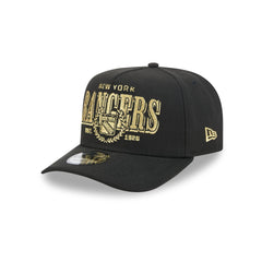 New York Rangers Gold Laurel Black 9FIFTY A-Frame Snapback Hat
