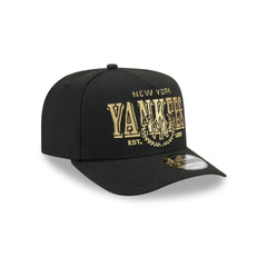 New York Yankees Gold Laurel Black 9FIFTY A-Frame Snapback Hat
