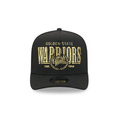 Golden State Warriors Gold Laurel Black 9FIFTY A-Frame Snapback Hat