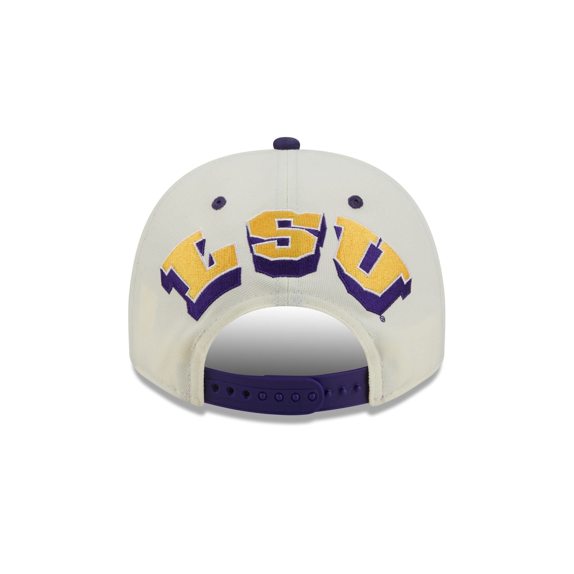 LSU Tigers Statement Back Chrome White 9FIFTY A-Frame Snapback Hat