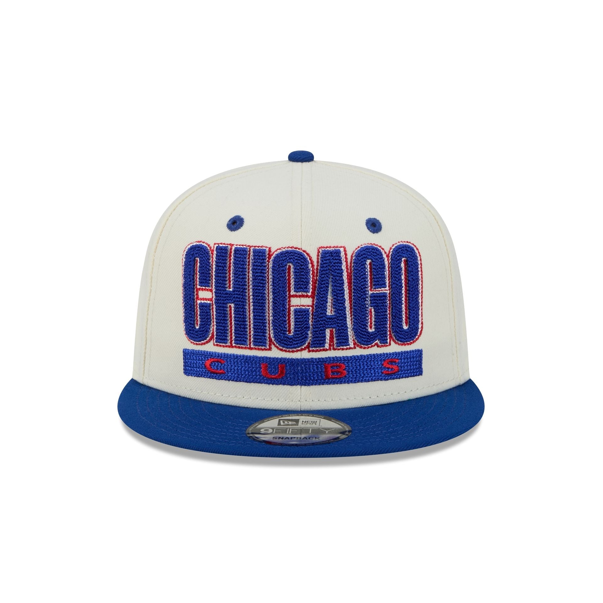 Chicago Cubs Classic Stacked Chrome 9FIFTY Snapback Hat