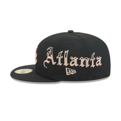 Atlanta Braves Gothic Lettering 59FIFTY Fitted Hat