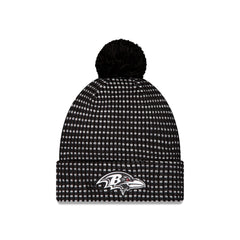 Baltimore Ravens 2026 Sideline Cold Weather Black Pom Knit Hat