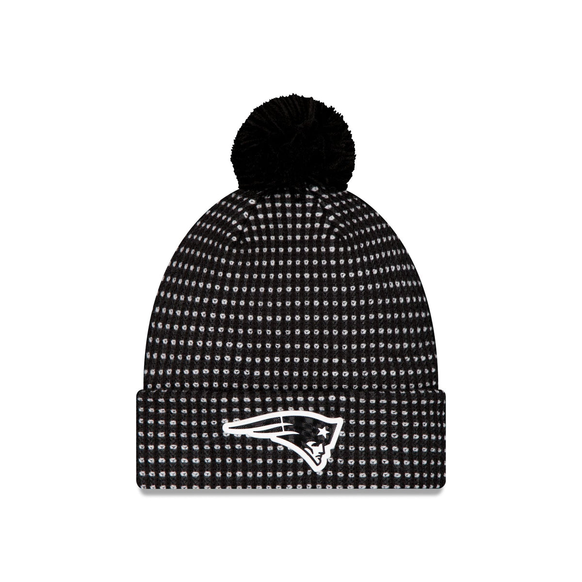 New England Patriots 2026 Sideline Cold Weather Black Pom Knit Hat