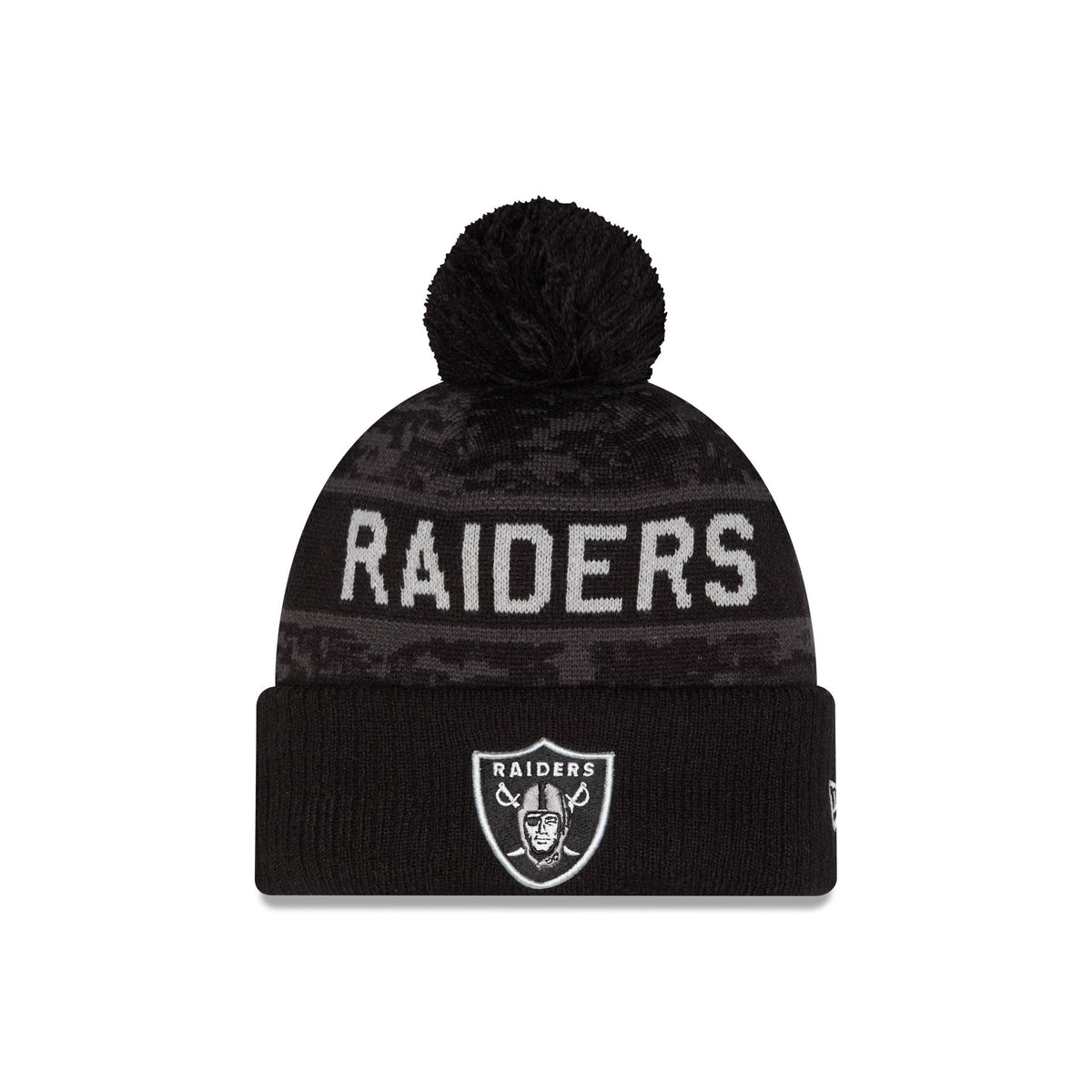 Las Vegas Raiders 2026 Salute to Service Pom Knit Hat