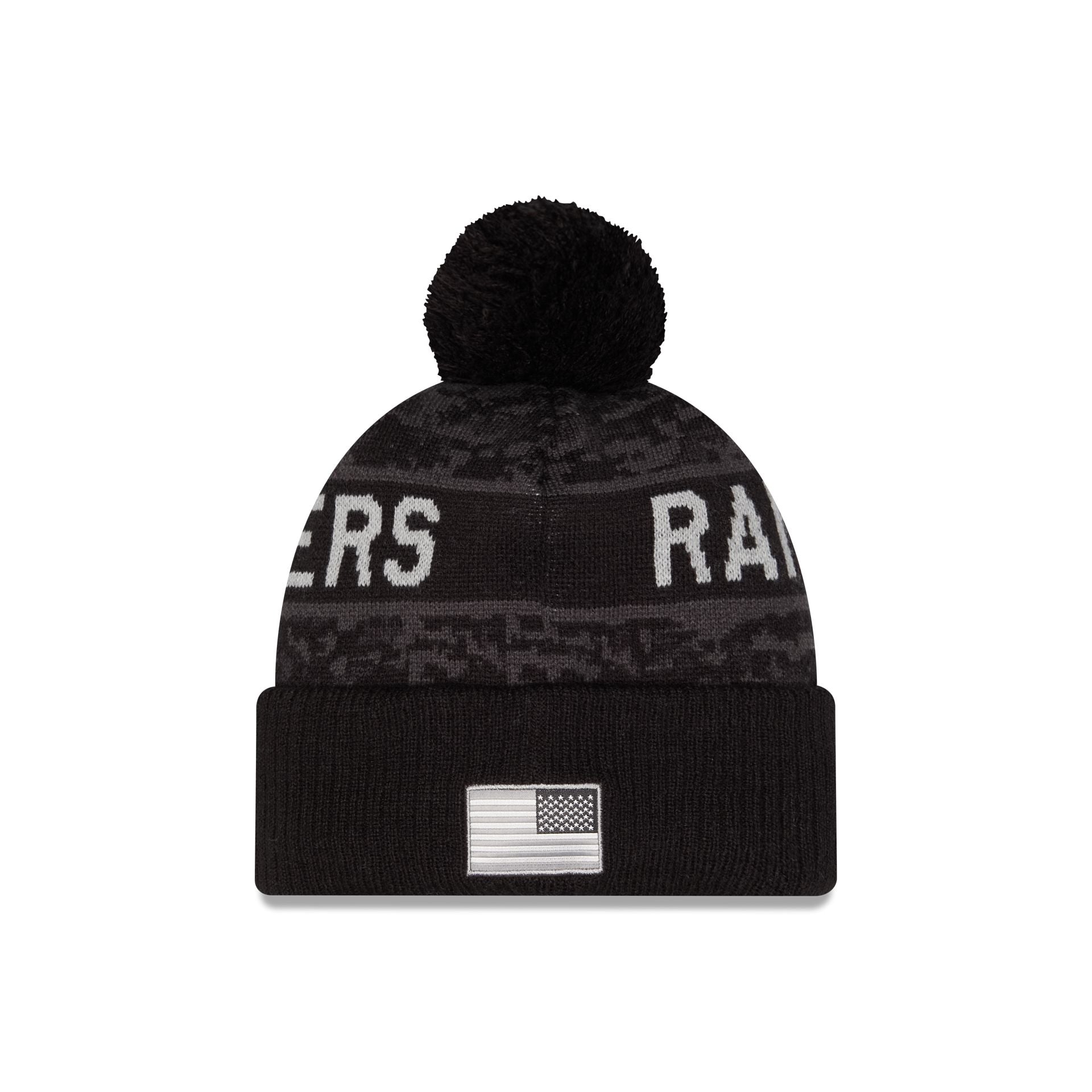 Las Vegas Raiders 2026 Salute to Service Pom Knit Hat
