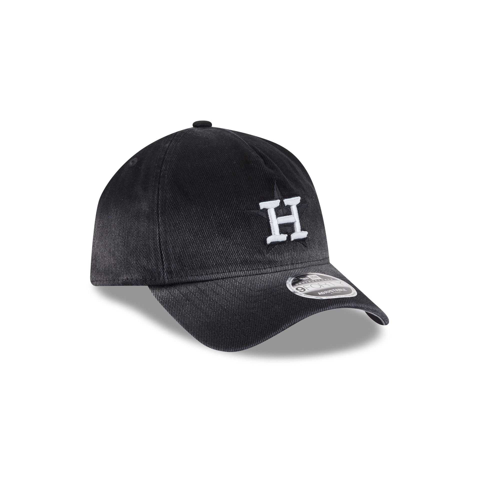 Houston Astros Washed Black Denim 9FORTY A-Frame Unstructured Snapback Hat