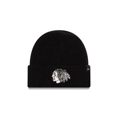 Chicago Blackhawks Woolen Black Short Cuff Knit Beanie Hat