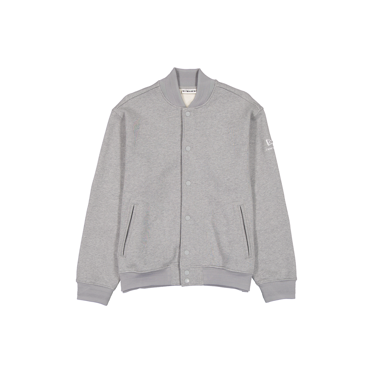 New Era Branded Cap Commuters Heritage Heather Gray Varsity Jacket