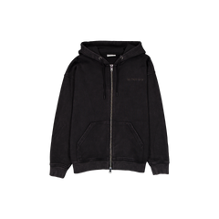 New Era Branded Cap Commuters Washed Black Full-Zip Hoodie