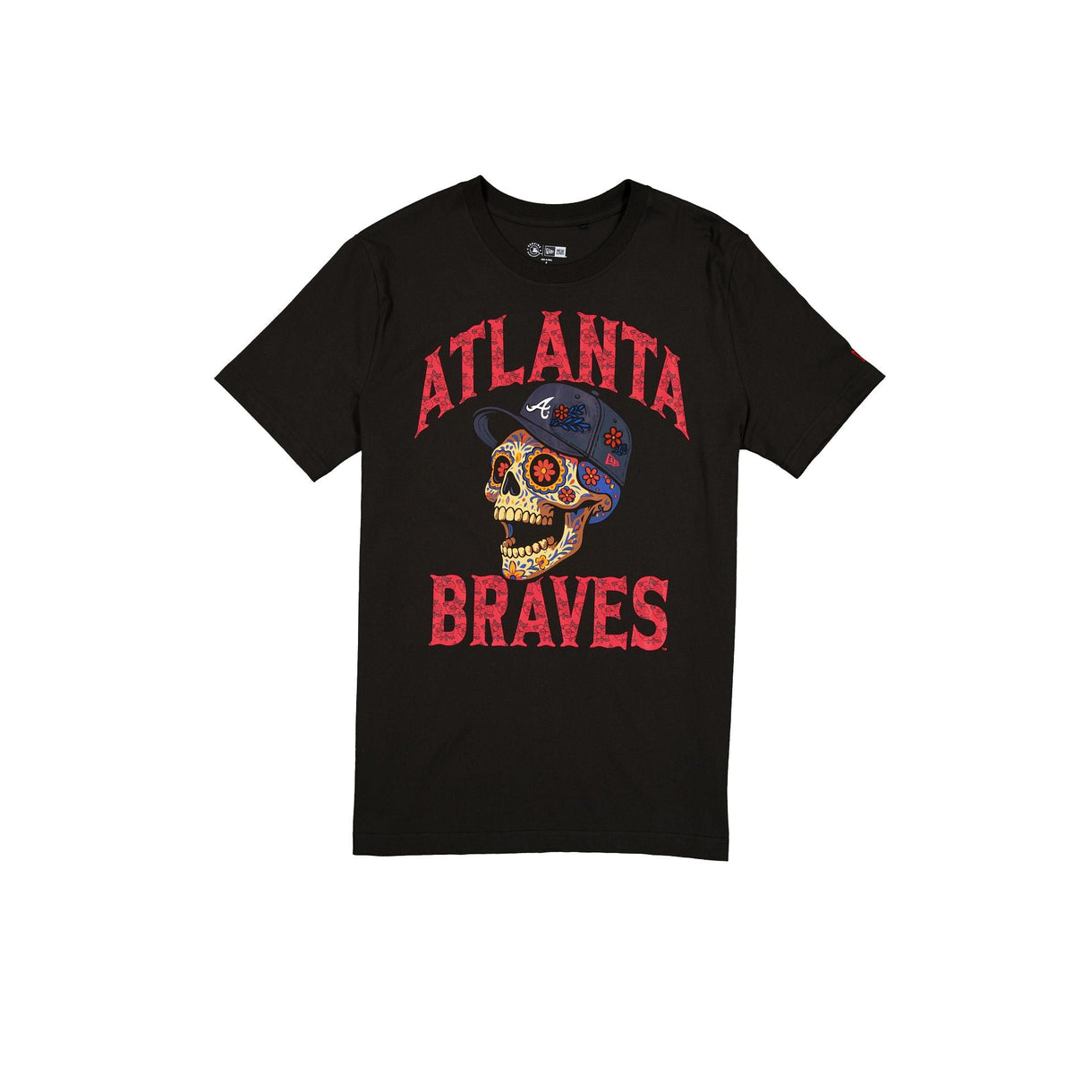 Atlanta Braves Day of the Dead Black T-Shirt