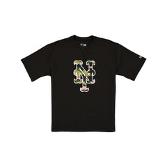 New York Mets Camo Logo Black T-Shirt