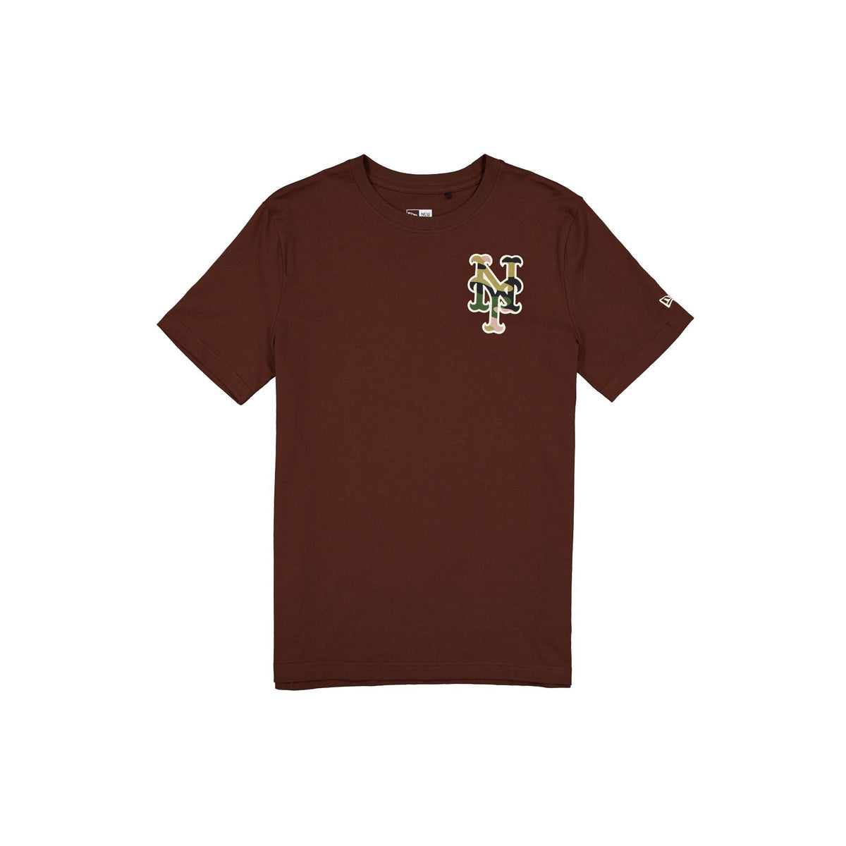 New York Mets Camo Logo Brown T-Shirt