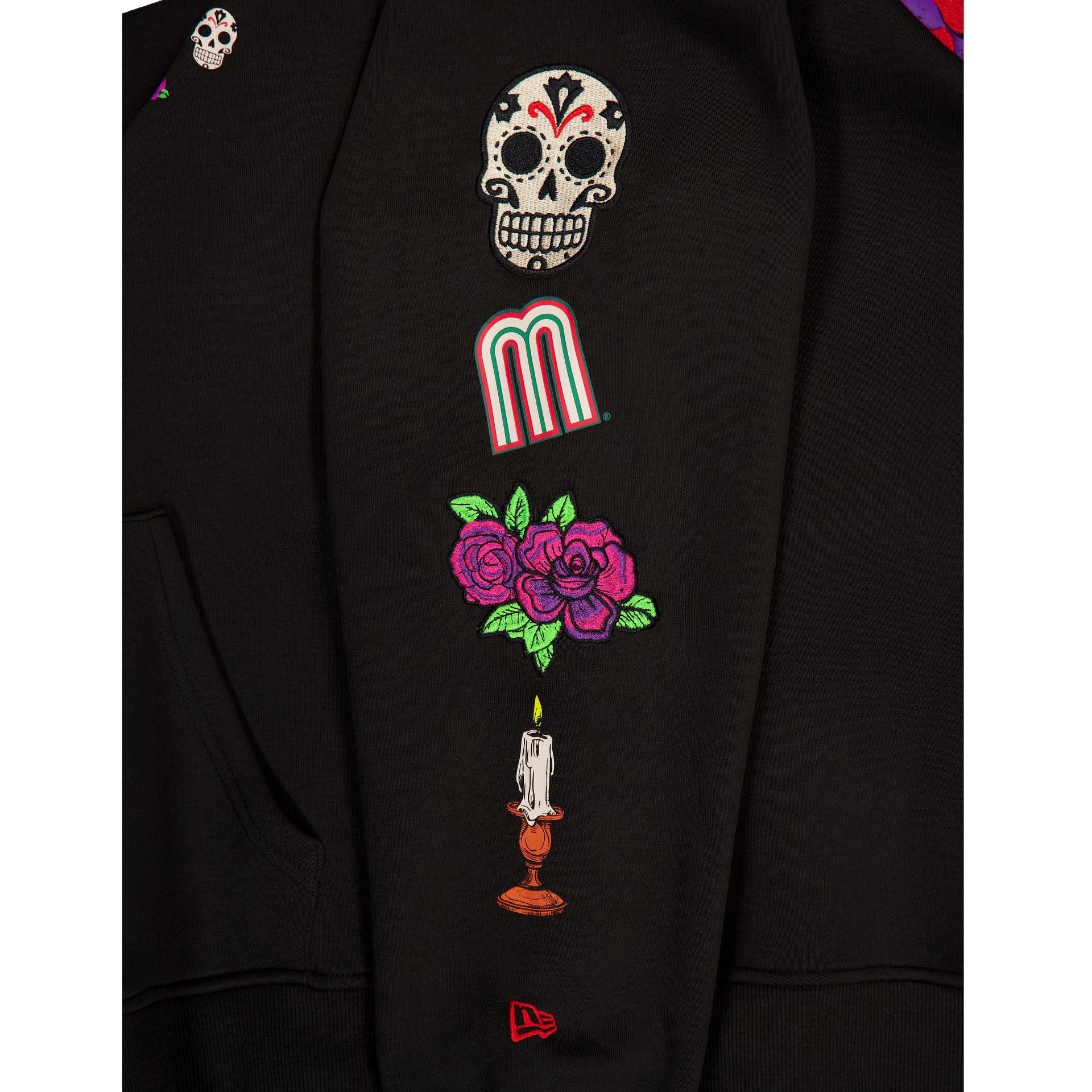 Mexico Baseball Day of the Dead Black Hoodie