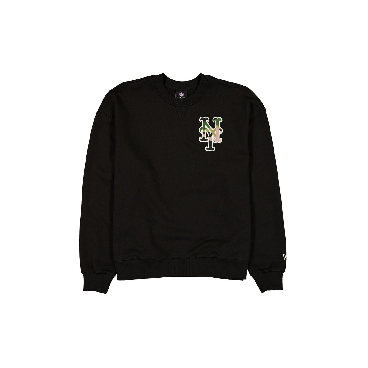 New York Mets Camo Logo Black Crewneck