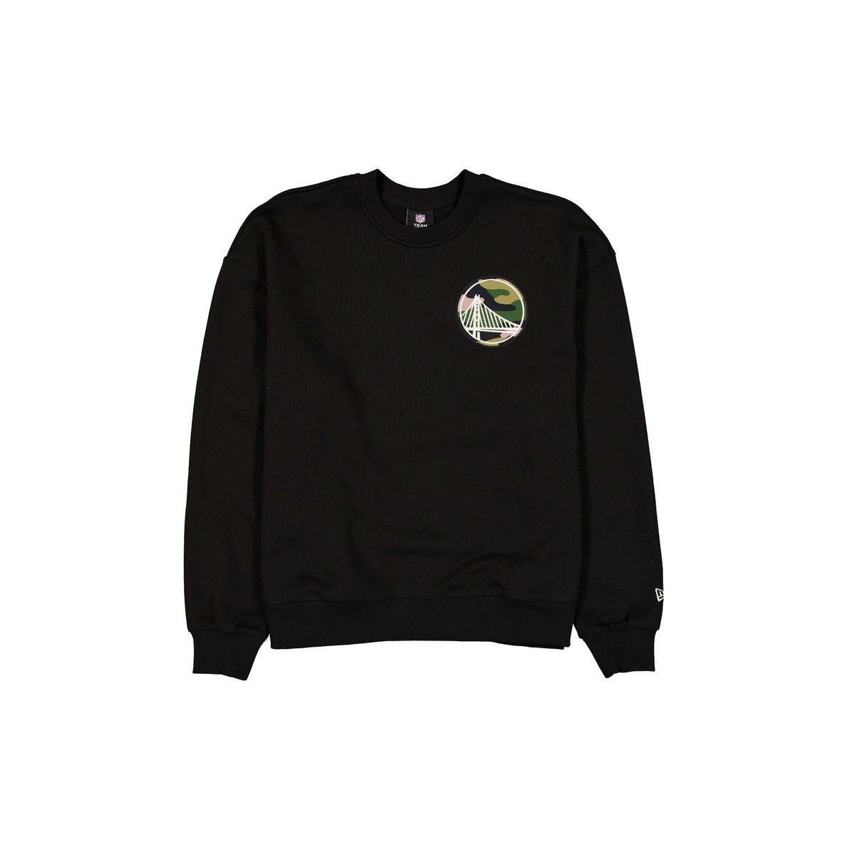 Golden State Warriors Camo Logo Black Crewneck