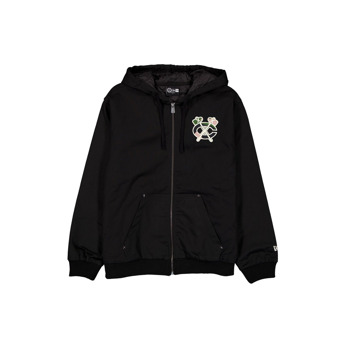 Chicago Blackhawks Camo Logo Black Full-Zip Jacket