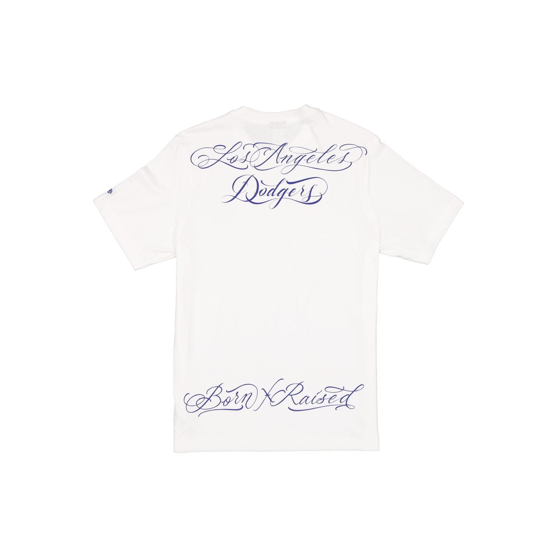 Born x Raised x Los Angeles Dodgers White Script T-Shirt
