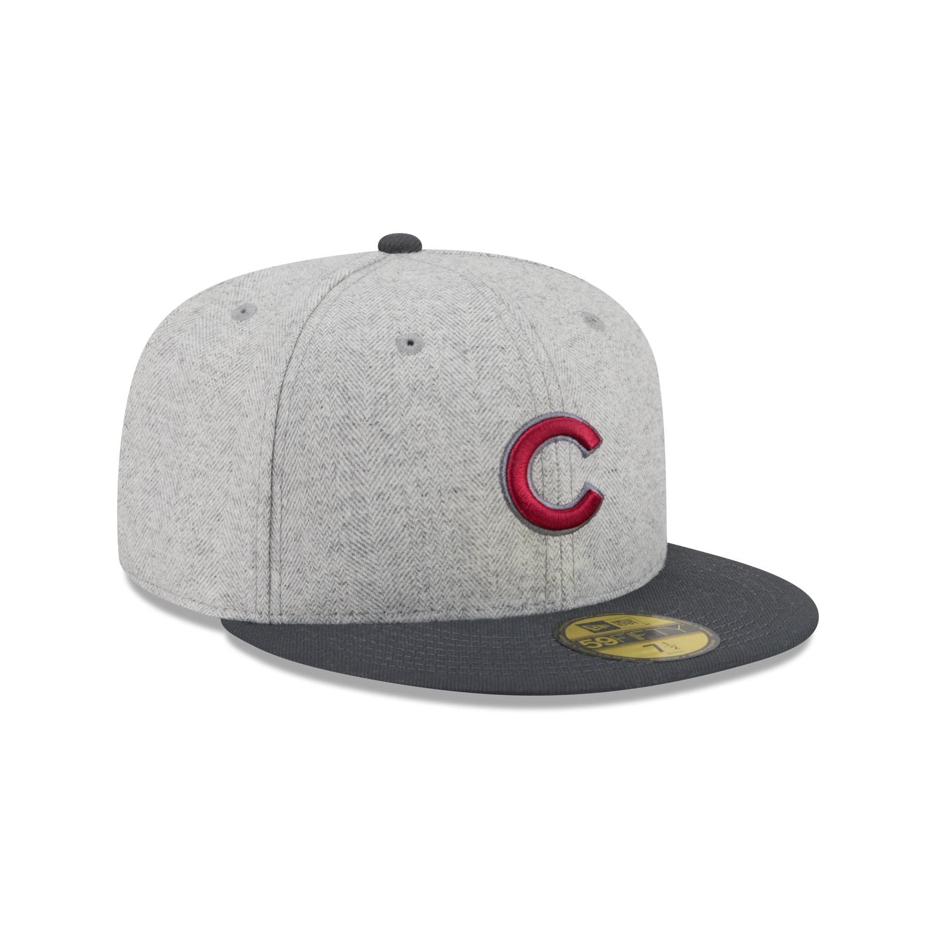Chicago Cubs Gray Herringbone 59FIFTY Fitted Hat