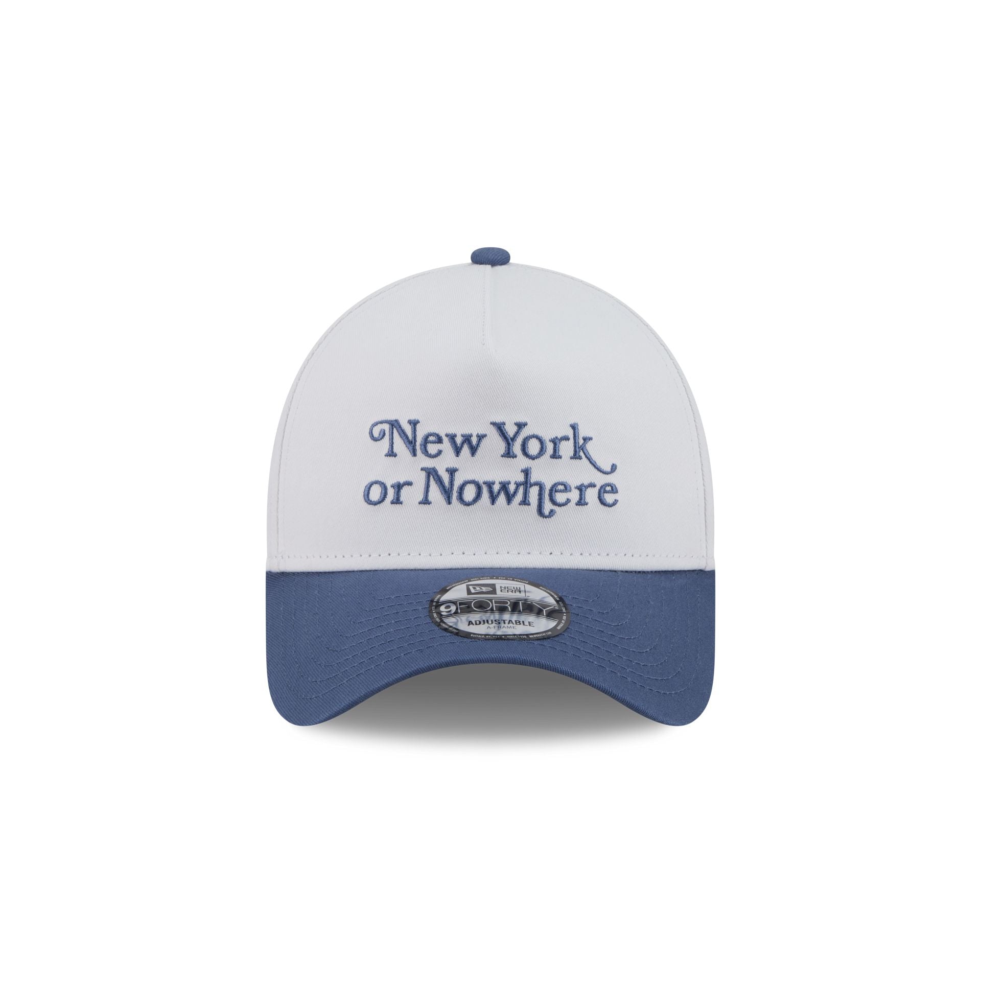 New York or Nowhere x New York Yankees White Slate Blue Two Tone 9FORTY A-Frame Snapback Hat