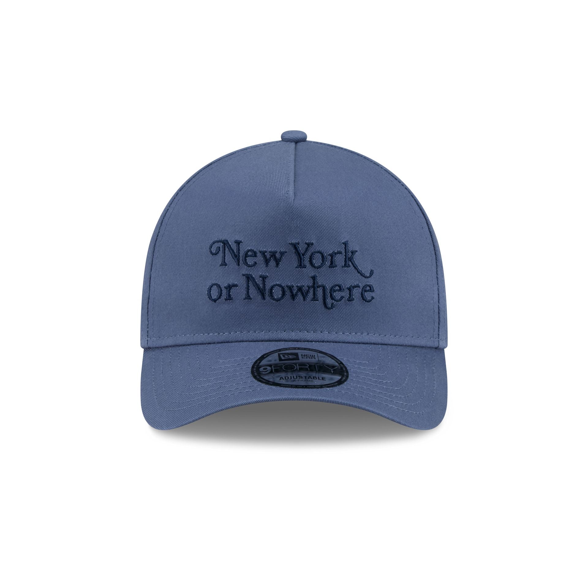 New York or Nowhere x New York Yankees Slate Blue Wordmark 9FORTY A-Frame Snapback Hat