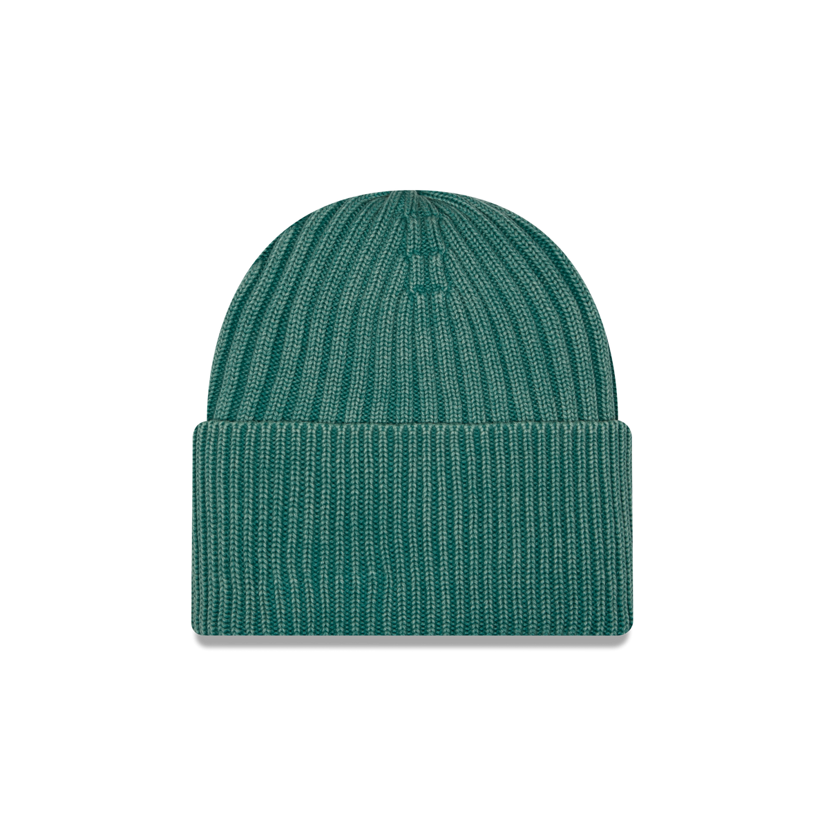 New Era Branded Washed Pine Needle Green Wide Cuff Beanie Hat