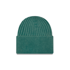 New Era Branded Washed Pine Needle Green Wide Cuff Beanie Hat