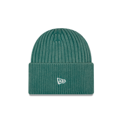 New Era Branded Washed Pine Needle Green Wide Cuff Beanie Hat