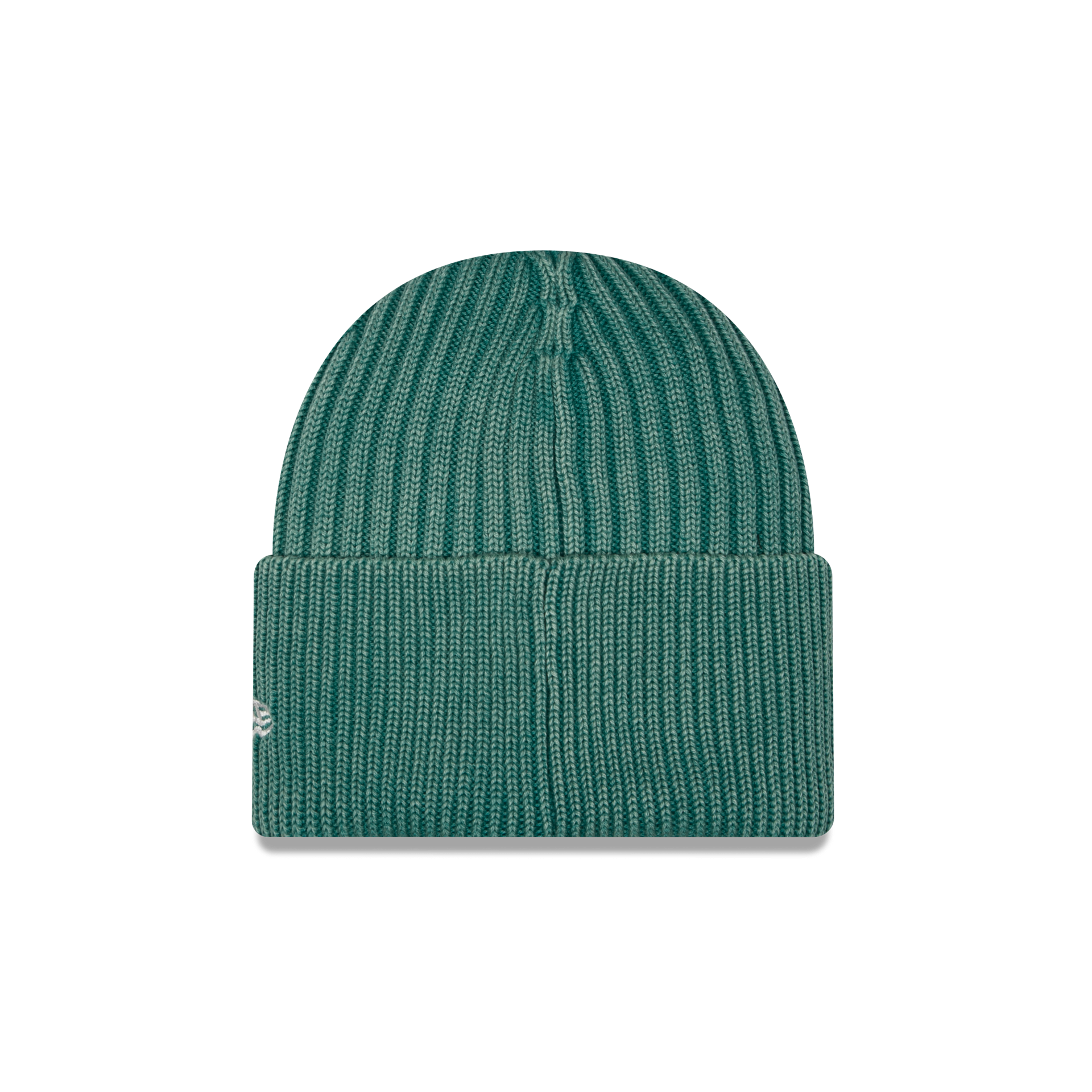 New Era Branded Washed Pine Needle Green Wide Cuff Beanie Hat