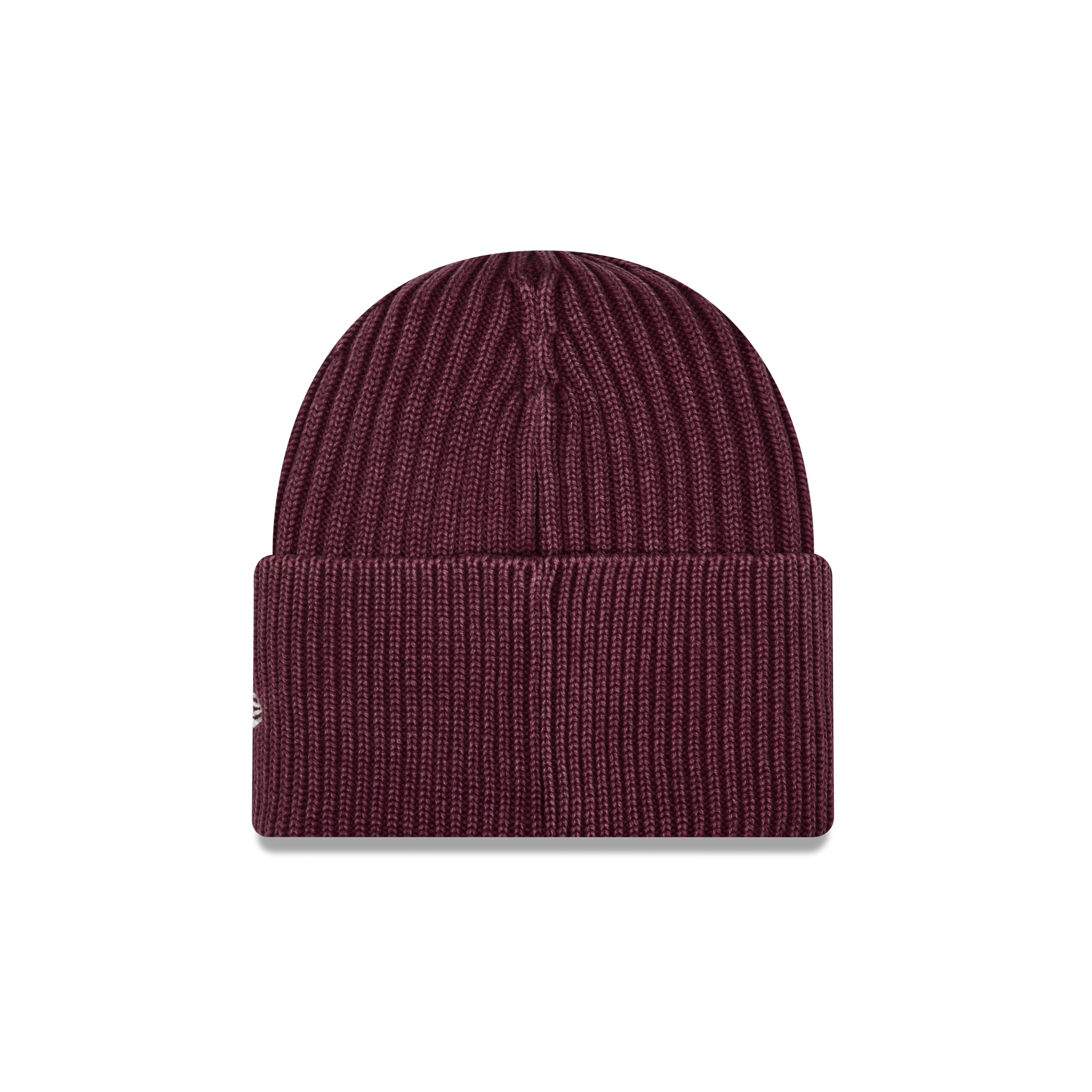New Era Branded Washed Maroon Wide Cuff Beanie Hat