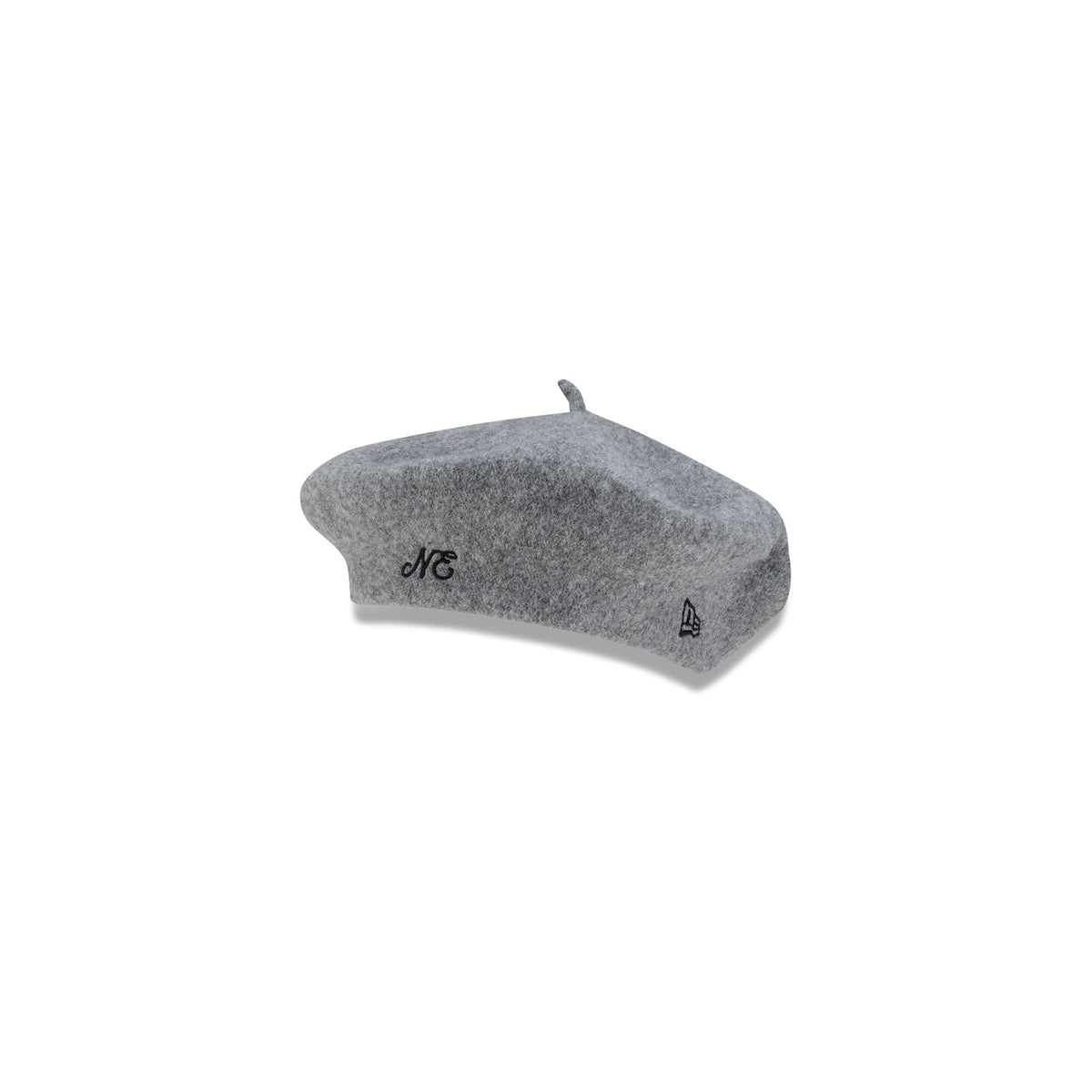 New Era Branded Merino Wool Heather Gray Beret Hat