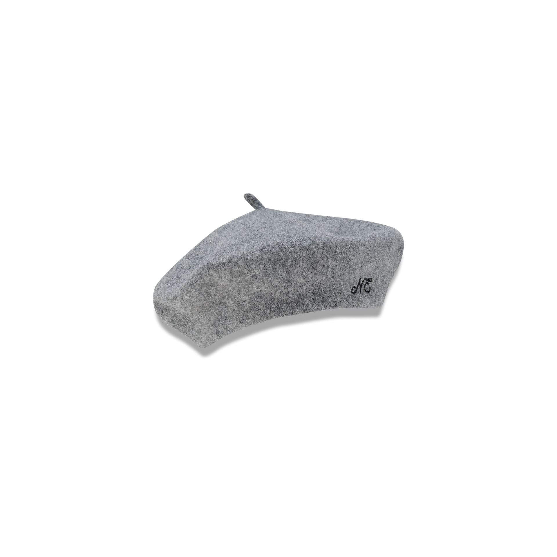 New Era Branded Merino Wool Heather Gray Beret Hat