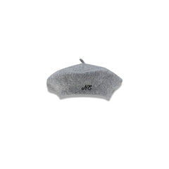 New Era Branded Merino Wool Heather Gray Beret Hat