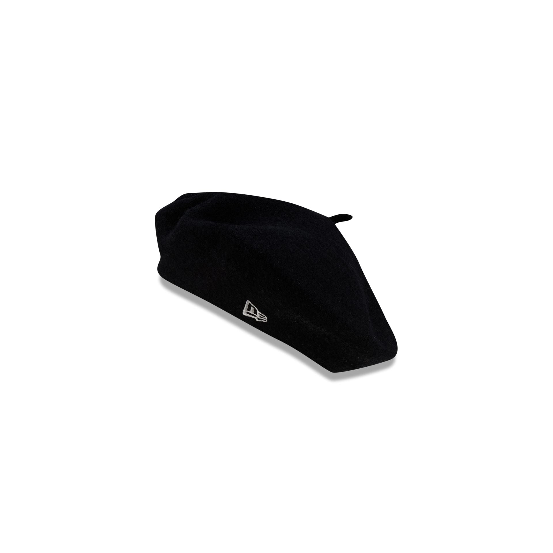 New Era Branded Merino Wool Black Beret Hat