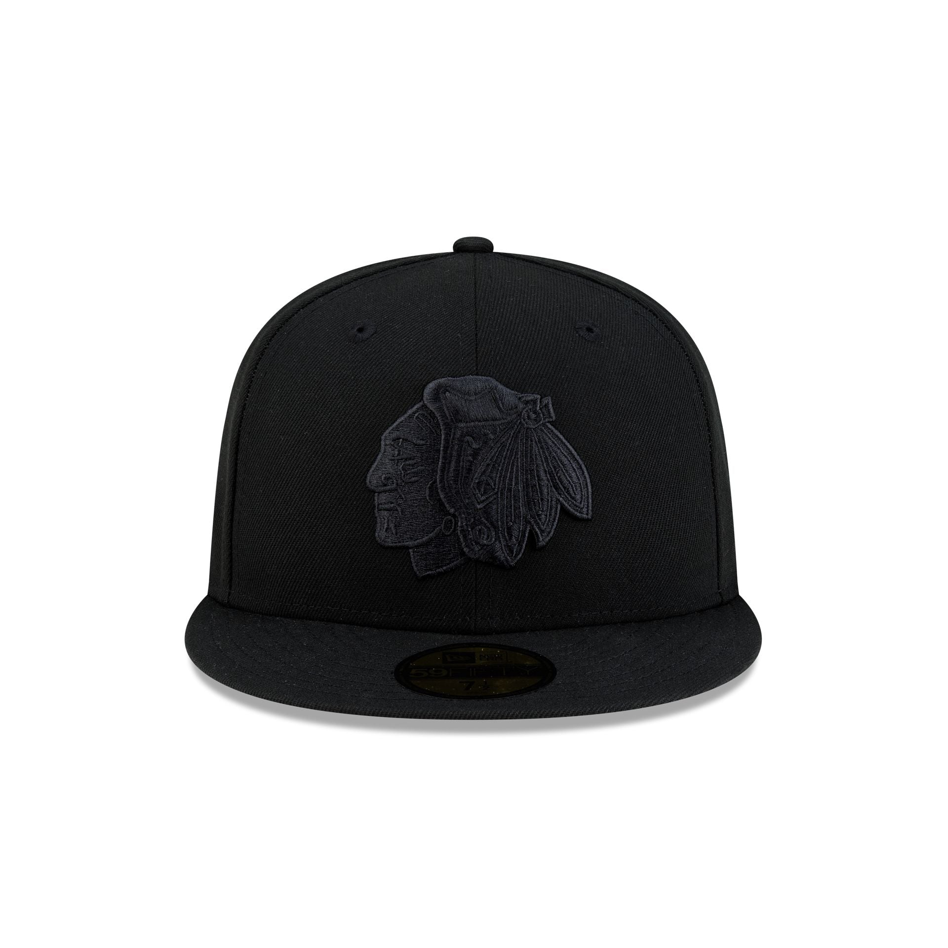 Chicago Blackhawks Black on Black 59FIFTY Fitted Hat