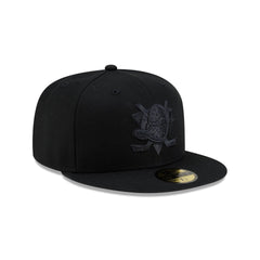 Anaheim Ducks Black on Black 59FIFTY Fitted Hat